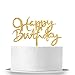 INNORU Happy Birthday Cake Topper - Gold Acrylic Happy 1st -3rd-10th-21st-30th Birthday Party Cake Decoration Supplies