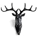 HERNGEE Deer Head Single Wall Hook/Hanger Animal Shaped Coat Hat Hook Heavy Duty, Rustic, Decorative Gift, Black