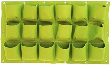 Meccion Wall Mounted Grow Bags 18 Pocket Hanging Planting Bags - Gardening Planter Pocket for Yard Garden Home Decoration