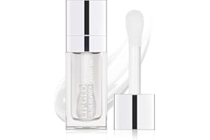 GECOMO Hydrating Lip Glow Oil, Moisturizing Lip Glow Oil, Nourishing Glossy Transparent Lip Oil, Plumping Lip Oil, Lip Balm, Non-sticky Tinted Toot Lip Balm for Lip Care (CLEAR) 0.2 OZ