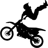 Motocross Wall Decal Sticker 1 - Decal Stickers and Mural for Kids Boys Girls Room and Bedroom. Dirt Bike Wall Art for Home Decor and Decoration Ð Extreme Sports Motocross Bike Silhouette Mural