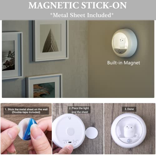 LED Nachtlicht mit Bewegungsmelder - Warmweiß LED Nachtlicht, Aufladbar USB Nachtlicht Kinder mit 3 Modi (Auto/ON/OFF), Nachtlicht Baby für Kinderzimmer, Schlafzimmer, Treppen, Flur, Küche