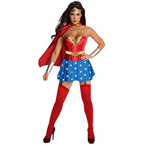 Wonder Woman 4 Pieces Adult Women's Costume for Halloween and Cosplay Party S-XL