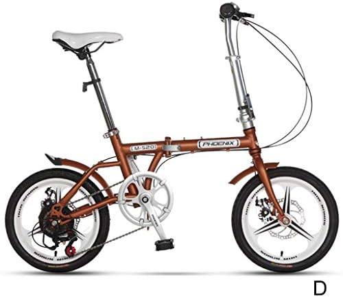 DYFYMX Bicycle child pedal bicycle Folding bicycle ultra-light youth student boy girl adult models portable speed double disc brakes 16 inch Safe exercise for boys and girls (Color : C)