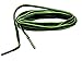 Black with Green proATHLETIC Oval Trainer Laces Shoelaces - 2 Pair Pack