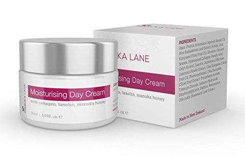 Luxury Moisturizing Day Cream by Manuka Lane. The Ultimate Skin Moisturizer with real New Zealand Manuka Honey, Hydrolyzed Collagen, and skin-enriching Lanolin