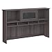 Bush Furniture Cabot 60W Desk Hutch in Heather Gray, Attachment with Shelves and Cabinet for Home Office