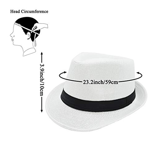 Ziyoot 1920s Accessories for Men Gatsby Gangster Costume Set Panama Fedora Hat