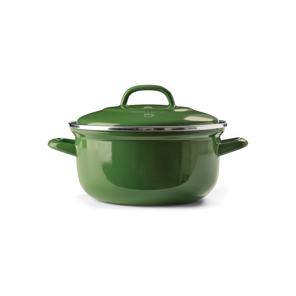 BK Indigo Dutch Heritage Round German Enamelled Casserole with Lid with PFAS-Free Ceramic Non-Stick Coating, 20 cm/2.5 Litre, Induction, Dishwasher Safe, Oven Safe, Green โ image 1
