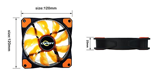 image for 120mm pc case cooling fan,CONISY gaming 120 mm super silent rgb comput