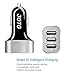 USB Car Charger 3 Ports, JOTO 6.6A/33W USB Car Charger Adapter High Speed Rapid Quick Charging Compatible with iPhone iPad Samsung Galaxy HTC Nexus Motorola Nokia Smartphone and Tablet -Silver