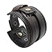 KONOV Jewelry Wide Genuine Leather Mens Bangle Cuff Bracelet, Color Brown