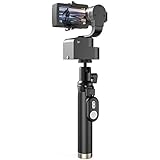 YI 4K Action Camera Bundled 3-Axis Gimbal Stabilizer Selfie Stick Bluetooth Remote Travel Case(US Edition) Night Black