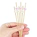 Blulu 200 Pieces Cocktail Picks 4.7 Inch Fruit Sticks Pearl Bamboo Toothpicks for Wedding Birthday Party Supplies (White and Pink)