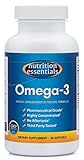 Nutrition Essentials Omega-3 Fish Oil Supplement | Best for Healthy Heart & Brain | Highly Concentrated Pharmaceutical Grade EPA & DHA | No Aftertaste | GMP Certified | Made in USA | 90 Softgels