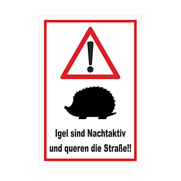 Melis-Folienwerkstatt Schild Igel queren die StraÃe - 30x20cm - BohrlÃ¶cher - 3mm Aluverbund â 20 VAR S00359-119-B