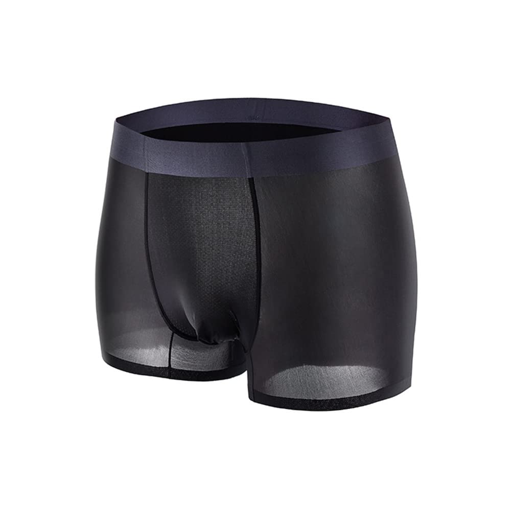 Photo 1 of GAOGAO Breathable Ice Silk Men's Underwear Sweat Absorbing Fitness Sport Boxer Briefs Fast Drying Black
