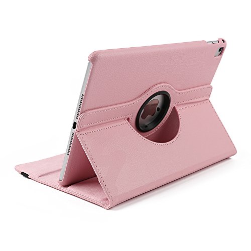 New iPad Pro 12.9 2017 Case,Dream Wings 360 Degrees Rotating Multi-Angle Viewing Stand Screen Protective Smart Case for Apple iPad Pro 12.9 inch 2017 Released Tablet (iPad Pro 12.9 2017, Pink)