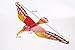 Bird Mobile Wood Carved Hand Painting Wooden Hanging Horn Bill Porch Decor Red