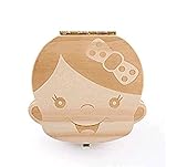Hosaire Baby Teeth Box Child Milk Teeth Saver Wood Keepsake Organizer Deciduous Souvenir Box Baby Tooth Box English Girl