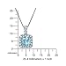 VIR JEWELS 0.85 cttw Pendant Necklace, Blue Topaz Cushion Cut Pendant Necklace for Women in .925 Sterling Silver with Rhodium, 18 Inch Chain, Prong Setting