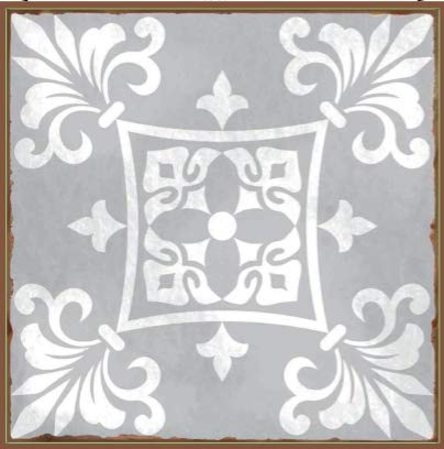 Grey Tile Stickers Victorian Morrocan Modern Retro self Adhesive wall Art Decor transfers-Bathroom backsplash Kitchen splashbacks Floral Decals Peel and Stick (Grey 1, 6 inch) Pack of 10