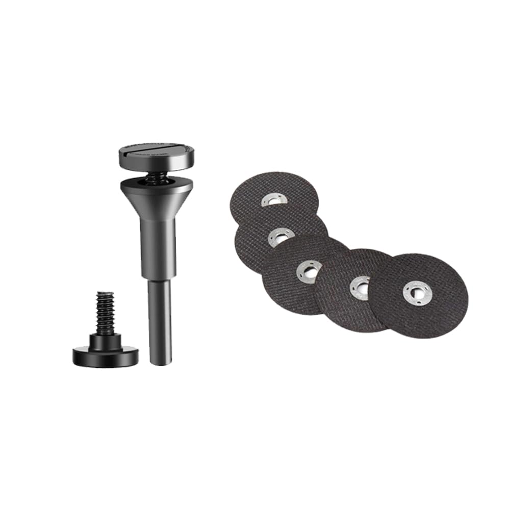 5Pcs 3 inch Cut Off Wheels with 1/4 in Mounting Mandrel Kit for Die Grinder, Metal Cutting Discs for Rotary Tool Drill Attachment Cutter Die Grinder Accessories