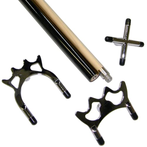 57" 2 Piece Pool Billiard Bridge Stick Cue with Regular, Spider and