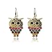 Vintage Style Brass Cute Owl Earrings, Drop Earring For Girls-EAG091