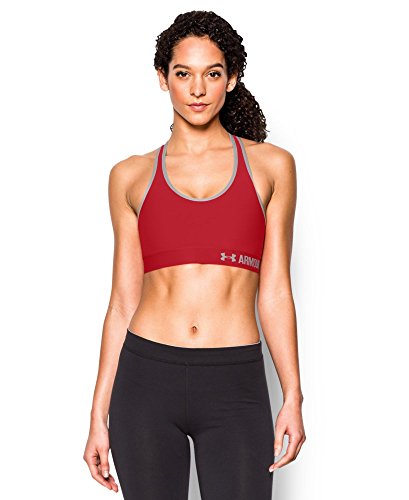 Under armour women s mid sports bra, red (600), large