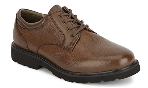 Dockers Men's Shelter Plain Toe Oxford,Dark Tan Full Grain Leather,9.5 W US