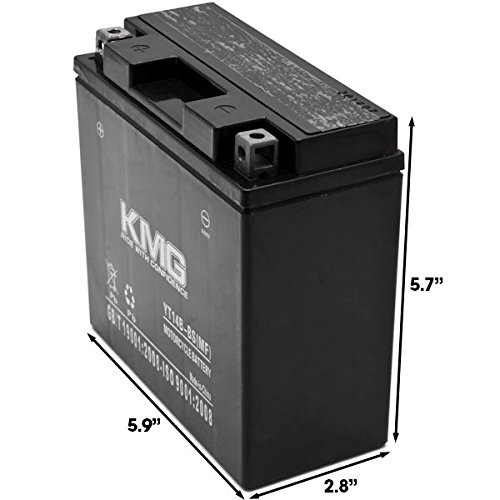 KMG YT14B-BS Battery For Yamaha 1854 Roadliner Raider Stratoliner 2006-2014 Sealed Maintenance Free 12V Battery High Performance SMF OEM Replacement Powersport Motorcycle ATV Snowmobile Watercraft