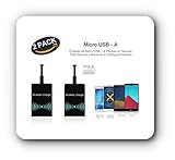 2 Pack of qi Receivers Type A for Samsung Galaxy J7, J3, J6, S5, LG V10, LG Stylo 2, 3, Plus, qi Wireless Adapter, Wireless Charging Receiver, QI Receiver Adapter Samsung, Qi Adapter Samsung Galaxy J7