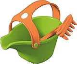 HABA Sand-Mud Set - Toddler Sized Bucket with Sturdy Handle, Easy Pour Spout, Stamp and Sand-Water Rake - 18 Months +