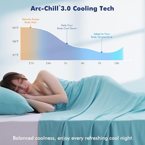 Elegear Cooling Blanket, Arc-Chill 3.0 Summer Blanket Q-Max 0.5 Cooling Sheets for Night Sweats and Hot Sleeper Soft Lightweight Thin Throw for Bed Sofa Chair Travel, Double/King Size, 200x220cm, Blue