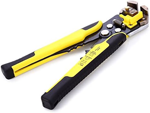8 Inch Self-Adjusting Professional Automatic Wire Striper Cutter Stripper Crimper Pliers Terminal H Tool Cutting S Yellow