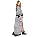 Perman Women Boho Printed Chiffon Loose Shawl Kimono Cardigan Cover up Blouse (L)