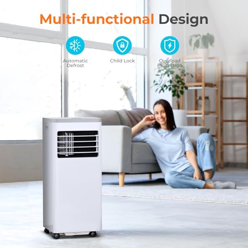 Havato Portable Air Conditioner 10,000 BTU, 3-in-1 AC Unit with Cooling Fan Dehumidifier for Cools up to 450 sq. ft, 24H Timer, 2 Speeds, Remote Control, LED Display, for Bedroom/Office/Home, White