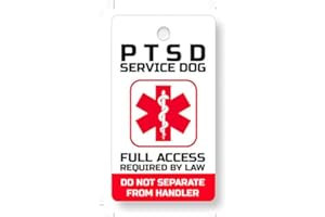 Just 4 Paws PVC PTSD Service Dogs Key or Collar Tag for ADA PTSD Service Animals (PT21)