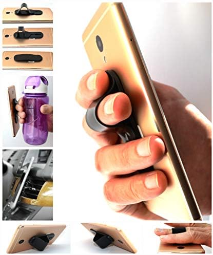 Cell Phone Secure Finger Grip and Stand Smart Phone Universal Anti-Slip Handheld Finger Strap Holder for Phone Small Tablet Car Vent Holder Hold Device with one Finger Anti-Drop Anti-Theft