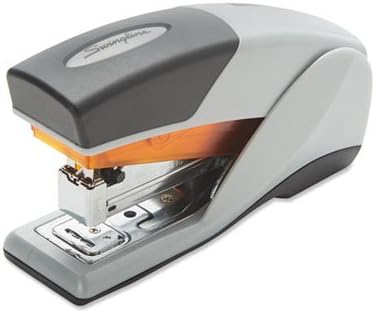 Optima 25 Reduced Effort Compact Stapler, Half Strip, 25-Sheet Cap, Gray/Orange (5 Pack)