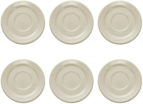 6 Tuxton 5.5” Monterey Saucers Embossed White Cafe China YEE-054 Lot Bulk Set