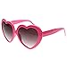 zeroUV Large Oversized Womens Heart Shaped Sunglasses Cute Love Fashion Eyewear (Hot Pink)