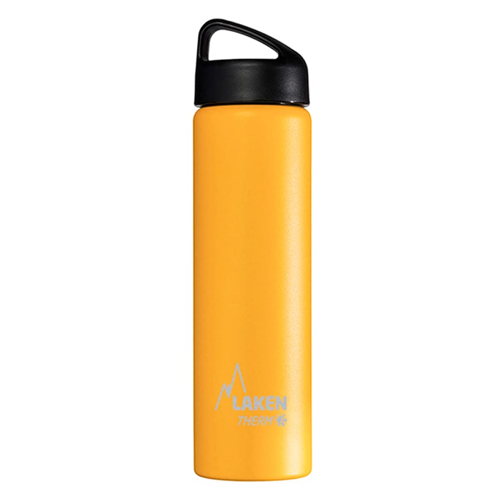 Laken Thermo Classic Vacuum Insulated Stainless Steel Water Bottle Wide Mouth - 750ml, Yellow