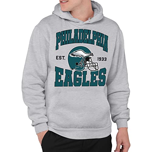 Junk Food Unisex Team Helmet NFL Hooded Sweatshirt, Athletic Heather, XL EU