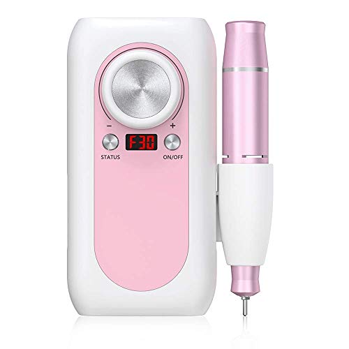 AQSURE Nail Drill, Rechargeable 30000RPM Electric E-file Nail Drill Machine for Acrylic Nails, Manicure/Pedicure, Polishing and Cuticle for Women, Home and Salon Use