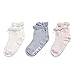 EPEIUS Baby-Girls Non Slip Ruffle Frilly Ankle Socks Pointelle (Pack of 3) Mixed M 1-3 Years