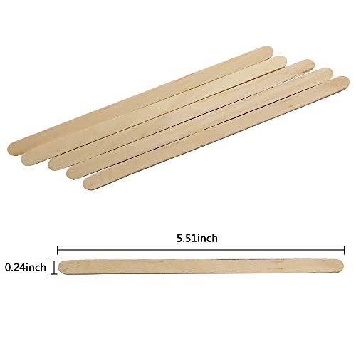 SelfTek 100Pcs Wooden Wax Applicator Spatulas Sticks Hair Removal Stick