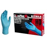 GlovePlus HD Medical Blue Nitrile Gloves - 8 mil, 12 inches long, Latex Free, Powder Free, Textured, Disposable, Non-Sterile, XLarge, GPNHD68100-BX, Box of 50