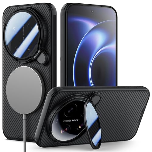 Nillkin Case for Xiaomi 17 Ultra, MagSafe Compatible, Thin Magnetic Phone Case with Tinted Camera Protective Cover & Stand, TPU+CP, Matt, Non-Slip, Black